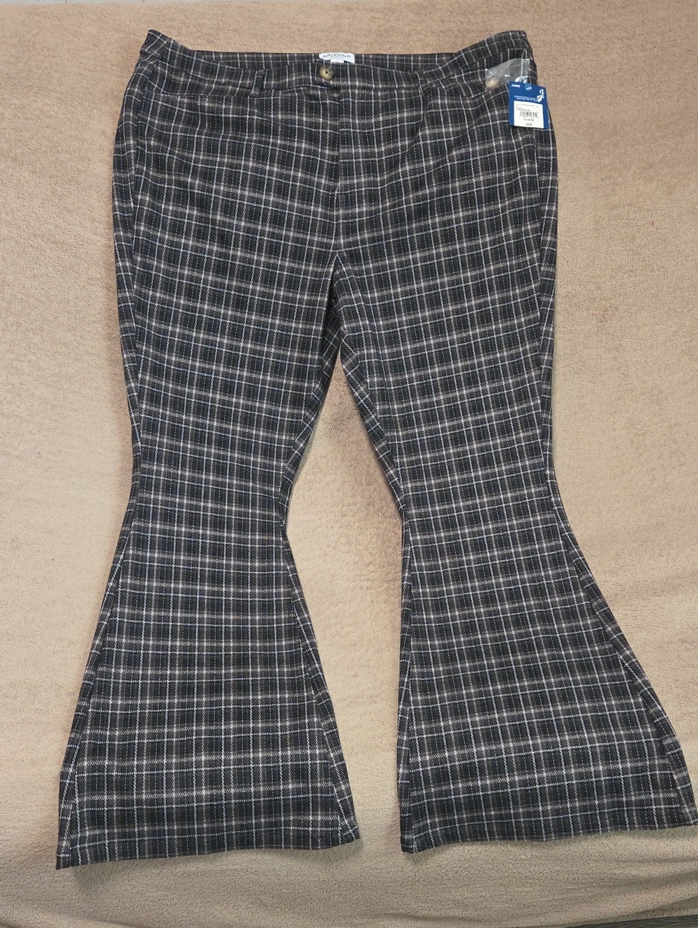 Arizona Jean Company Black and Gray Plaid Boot Cut Pants